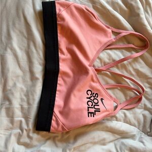 Nike Women's Pink and Black Sports Bra